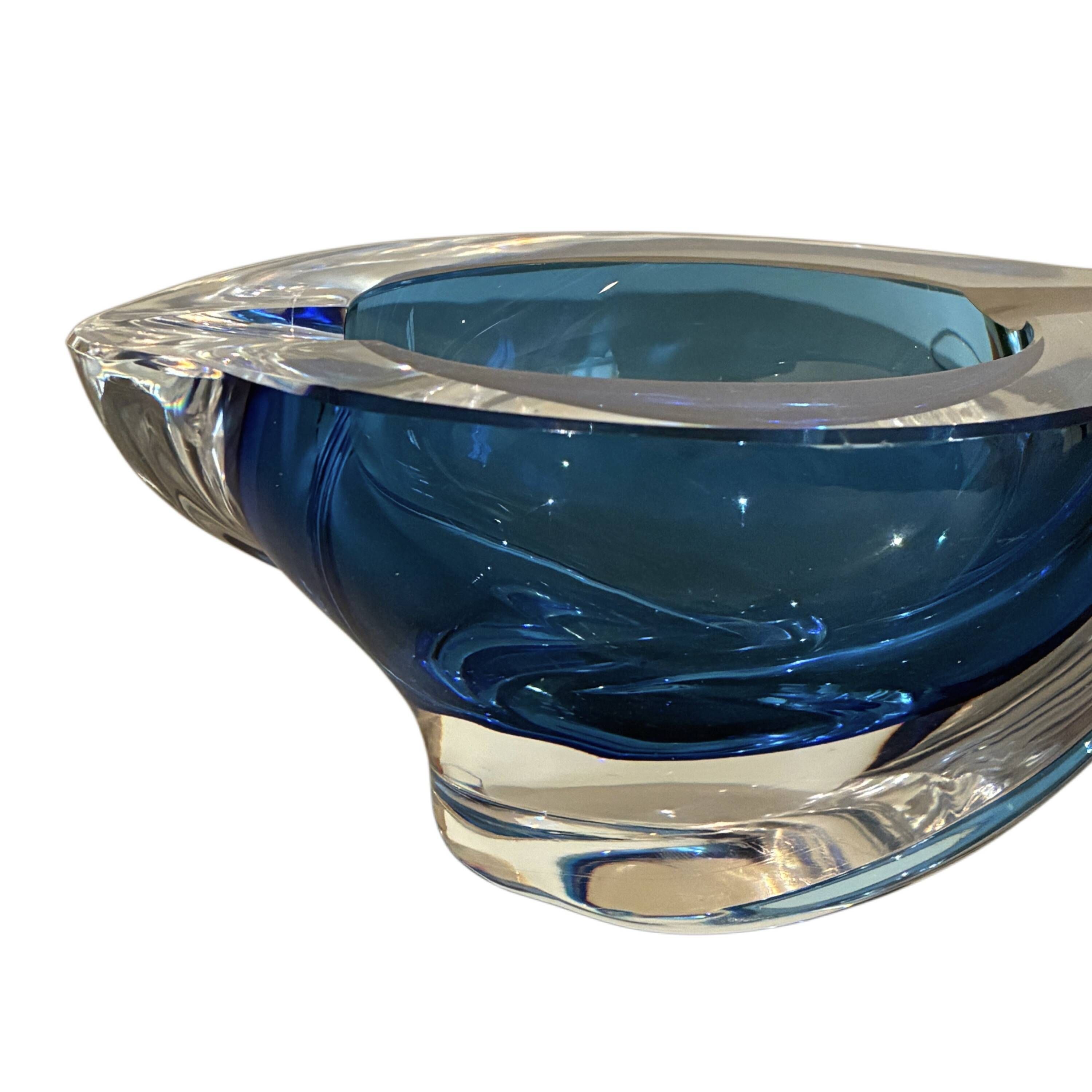 Val-saint-lambert, bowl or ashtray in cut crystal, around 1960