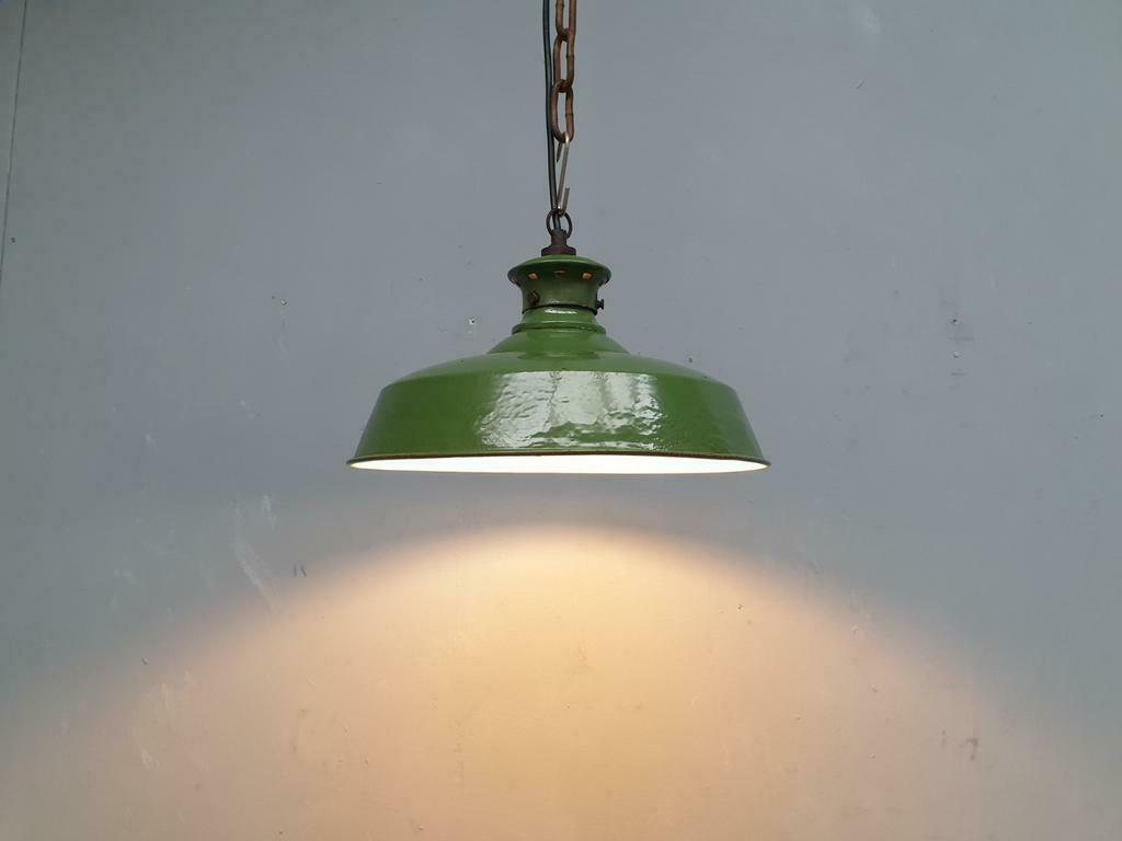Old enamel lamp green