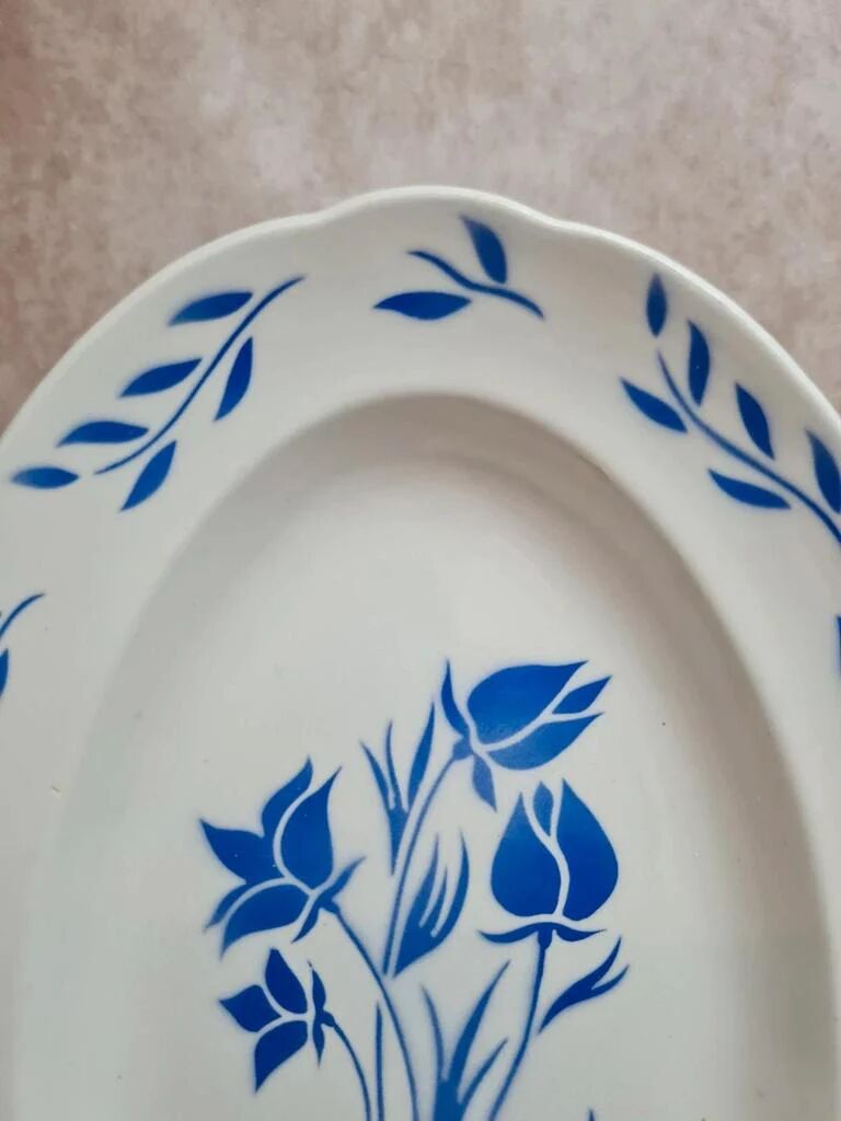 Antique oval plate Sarreguemines model Chambord