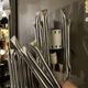 Raak 'concorde' pair of wall lights, 'organ tube' type in brushed aluminium, ca 1970