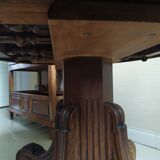 Table guéridon XIX acajou pied central