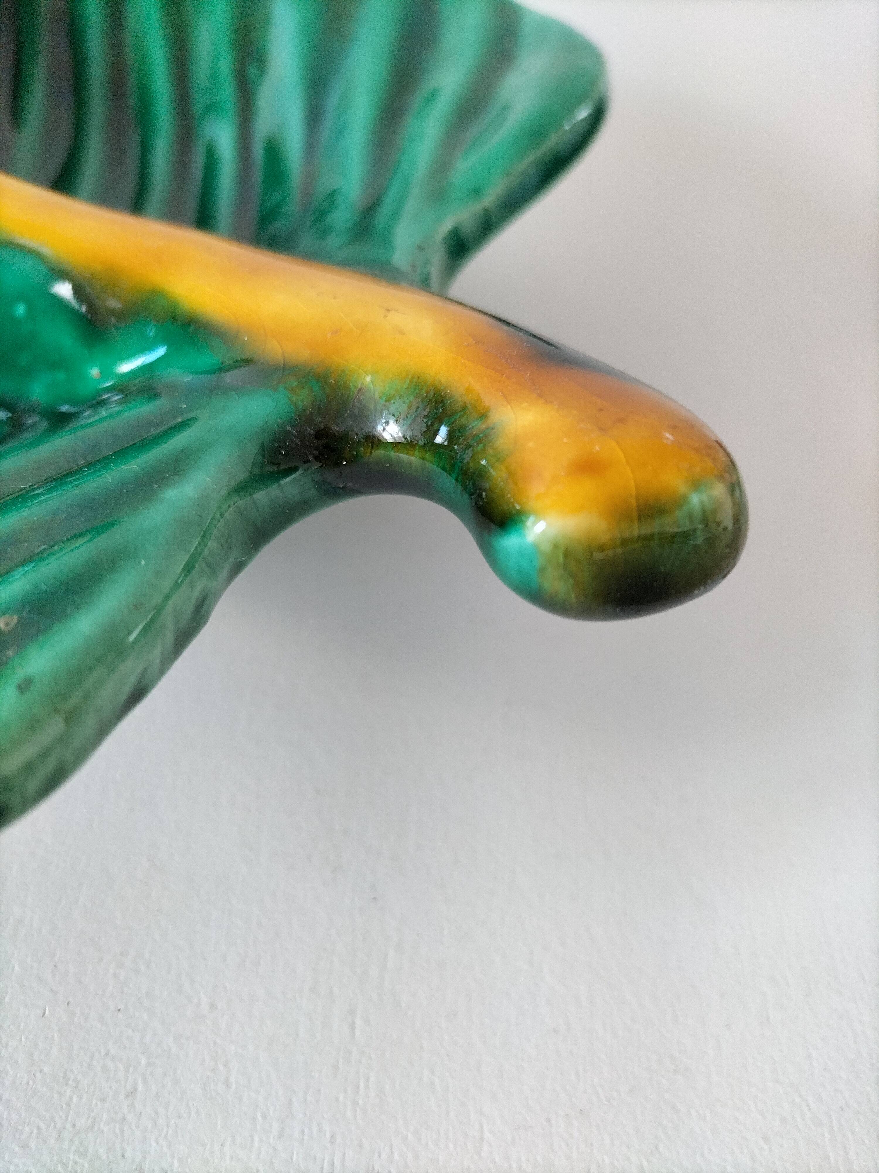Vallauris ceramic tropical leaf tray, 1950s/1960s
