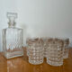 Vintage diamond tip cut whisky glasses 1960/70