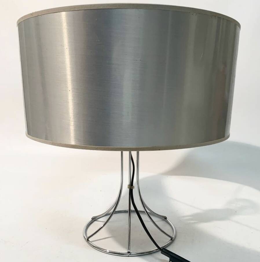 Chromed metal table lamp, 1970 design