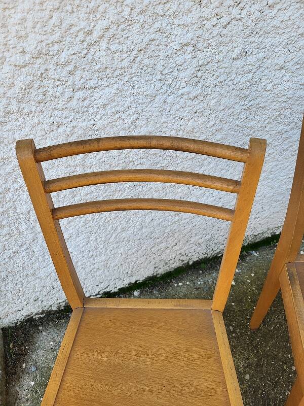 Serie de 3 chaises bistrot 1950