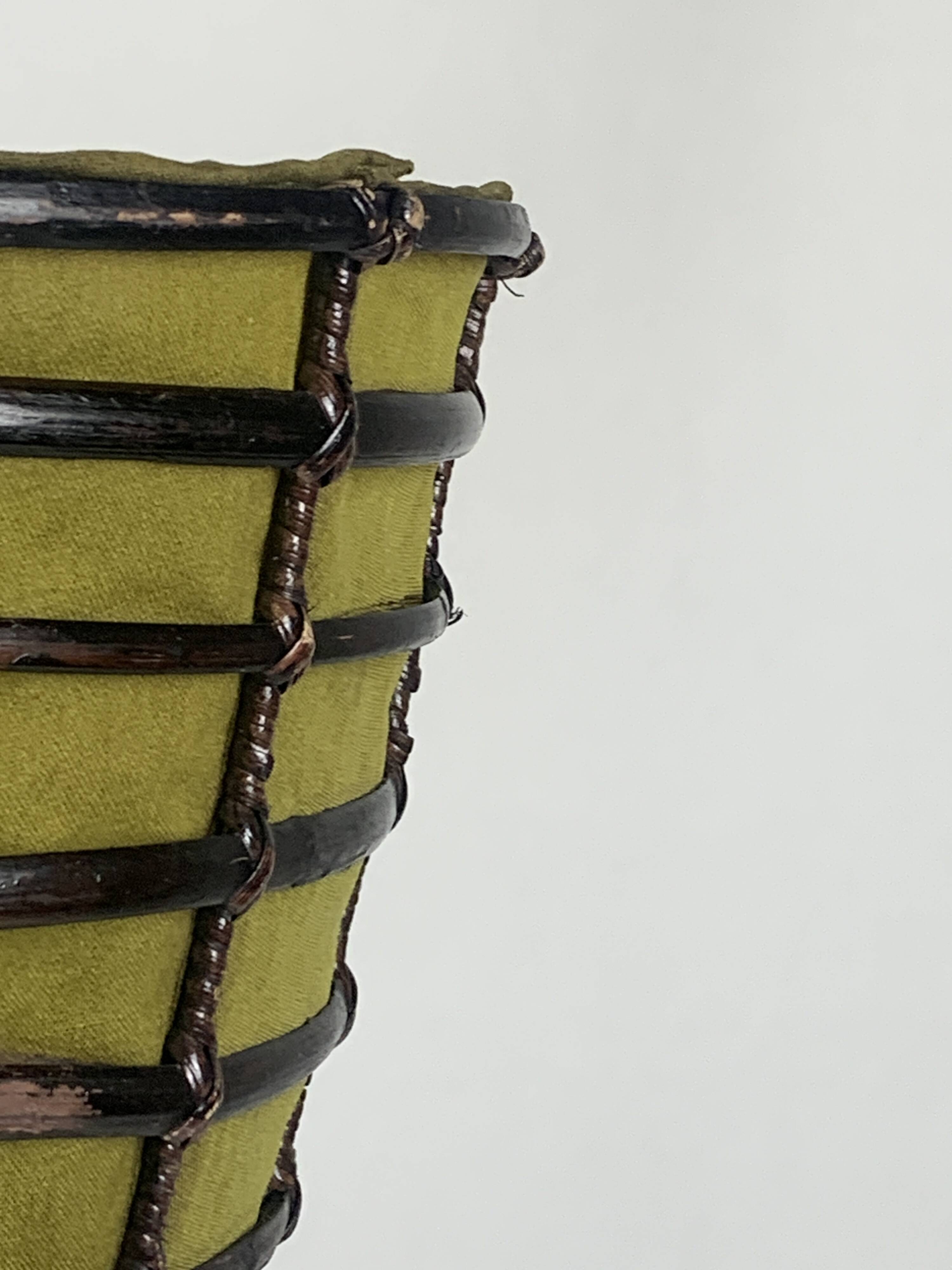 Bamboo and fabric floor lamp