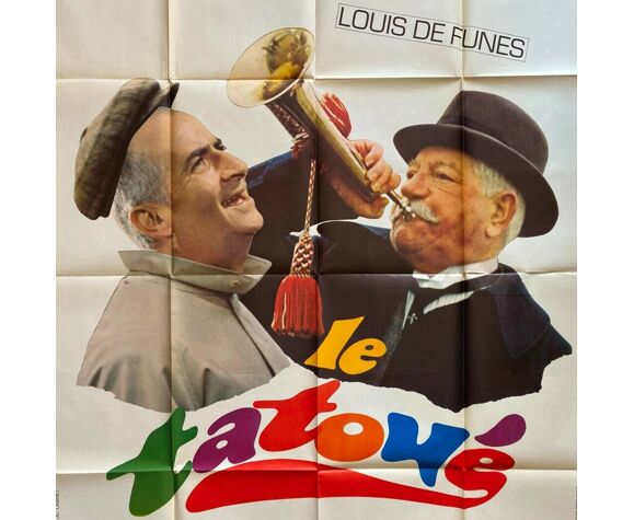 Affiche cinéma "Le Tatoué" Jean Gabin, Louis de Funes 120x160cm 1968 |  Selency