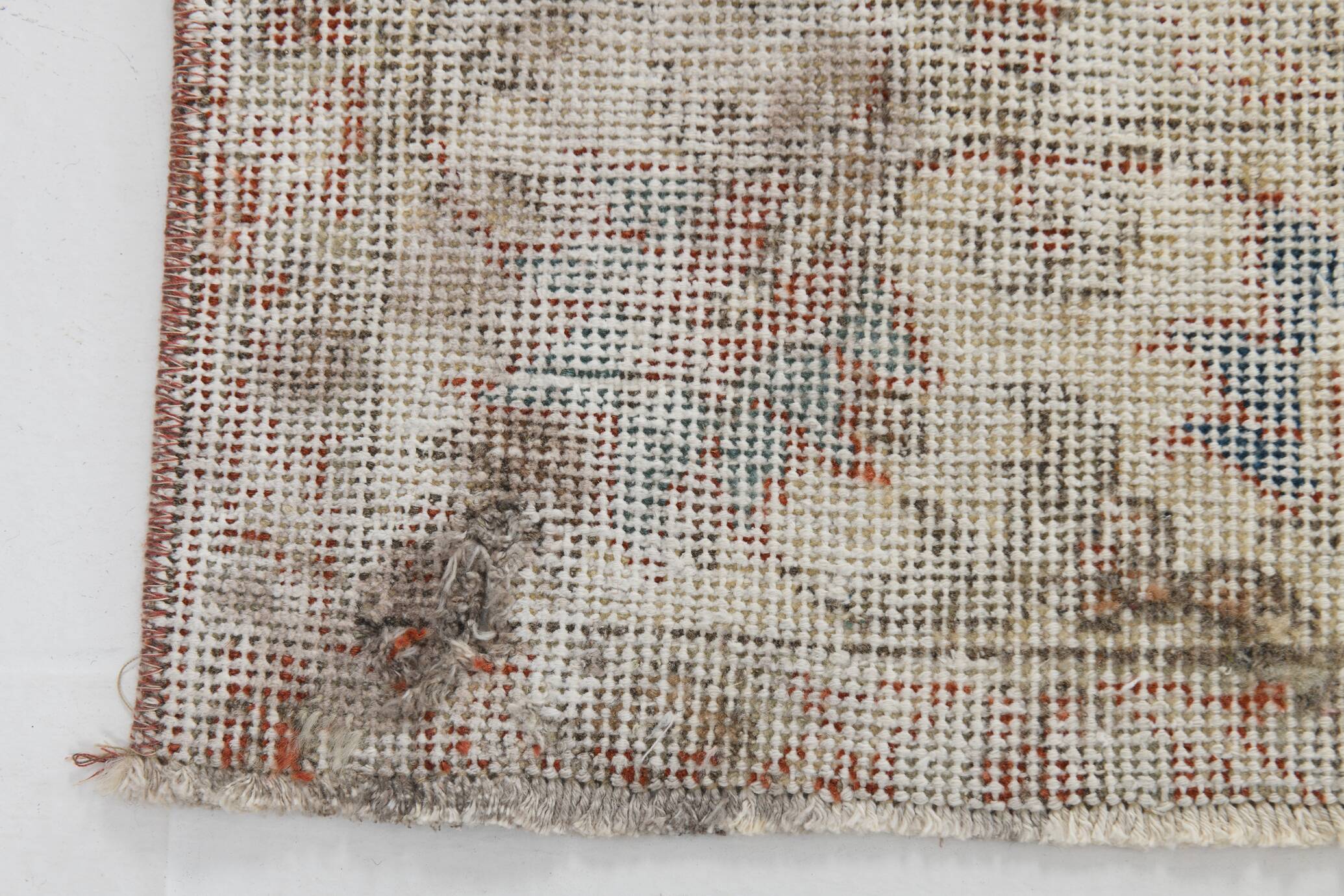 5x9 Pale Red & Blue Shabby Chic Vintage Turkish Rug, 151x259Cm SK5619