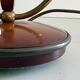 Simple double-headed table lamp in wood and brass, 1960s, Germany.