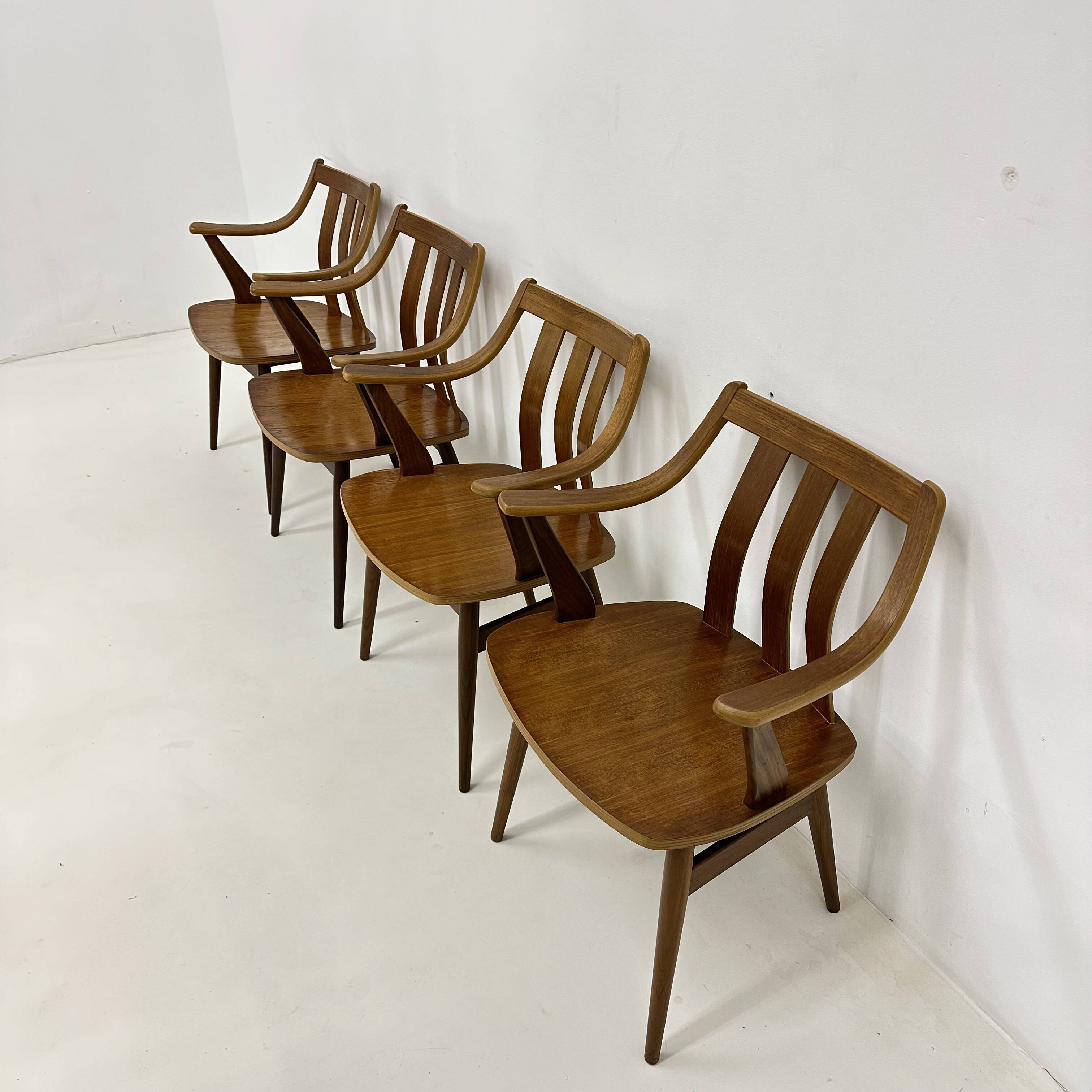 Set of 4 Plywood dining chairs , 1960s