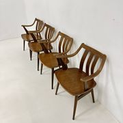Lot de 4 chaises de salle à manger en contreplaqué, années 1960