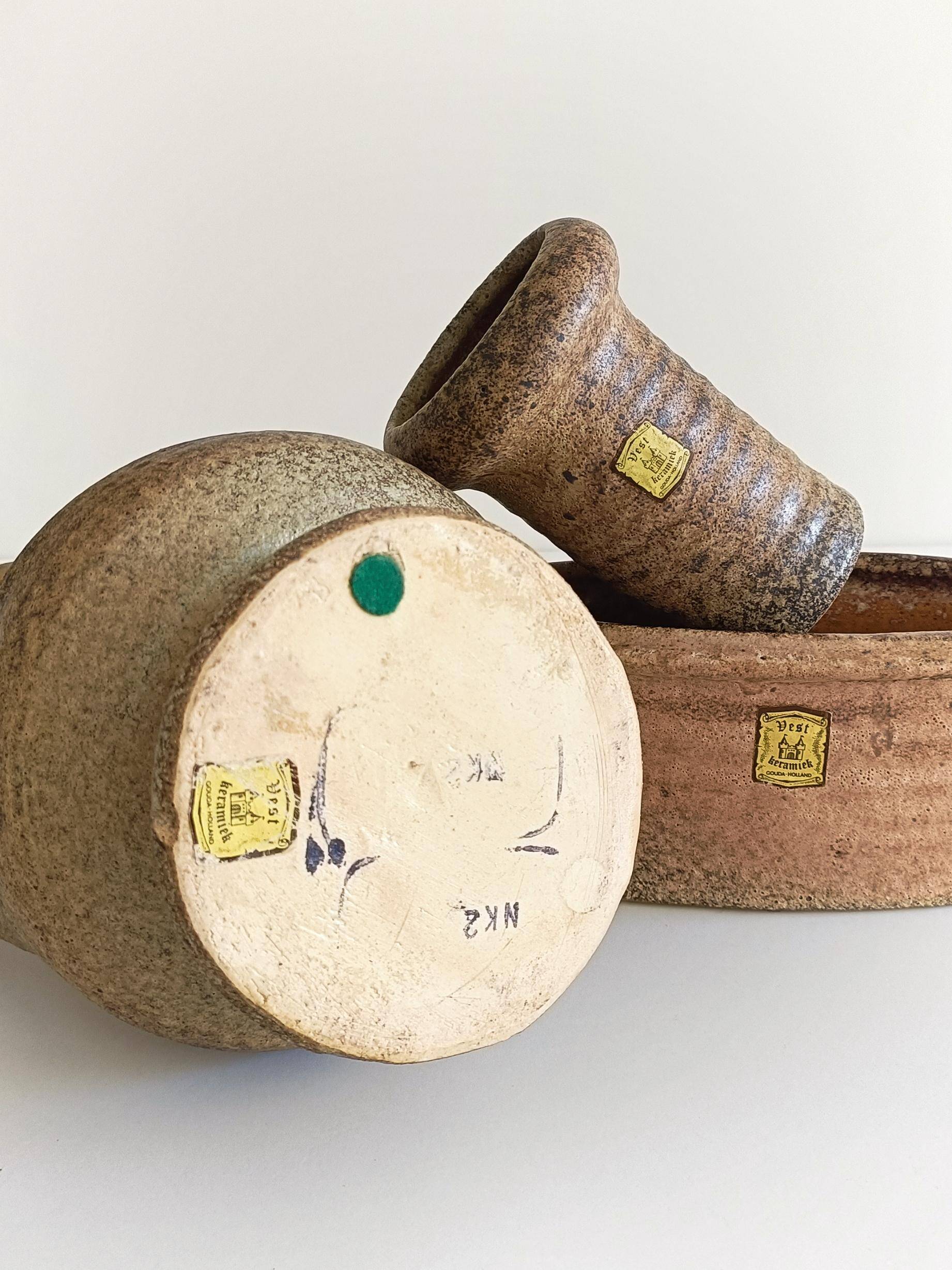 Wabi-Sabi Ceramics Set by Marius Van Woerden, Vest Keramiek, 1960s
