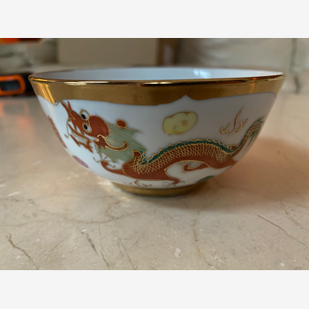 Bol en porcelaine de Chine et ses petites assiettes à thé 