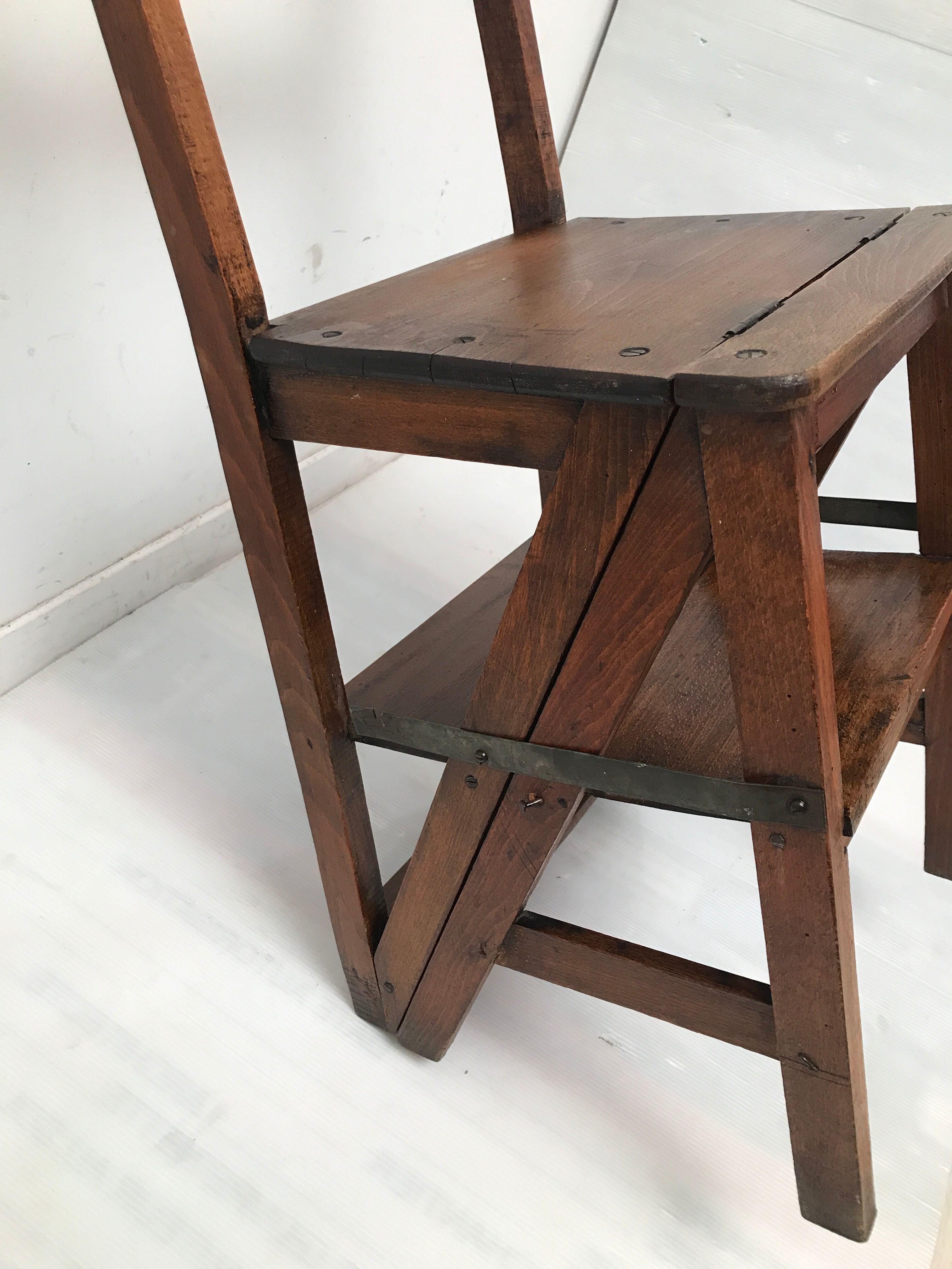 Vintage bookcase stepladder chair