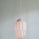Art Deco Skyscraper pendant light in pink cracked glass