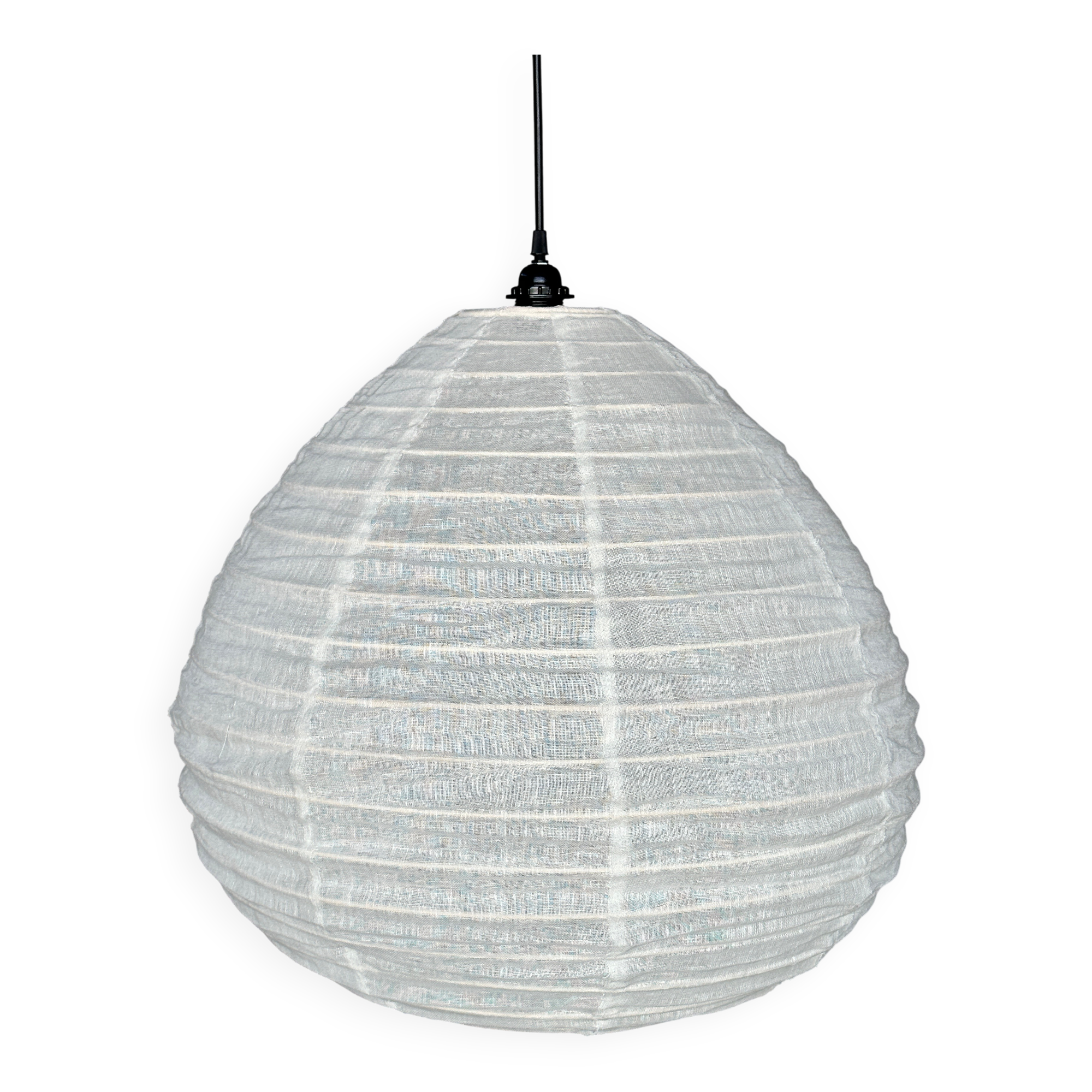 Average suspension in rattan and natural linen with a Japanese droplet shape H