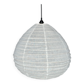 Suspension en rotin et lin naturel japonisante en forme de goutte H