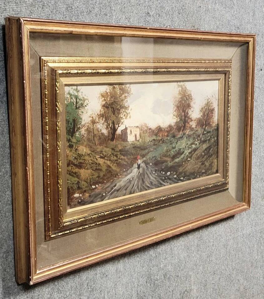 Favelli Flavio: Oil painting on panel "animated landscape"