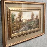 Favelli Flavio: Oil painting on panel "animated landscape"