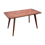 Oak wood coffee table with veneer inlay, 1960