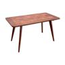 Table basse en bois de chêne avec incrustation de placage, 1960