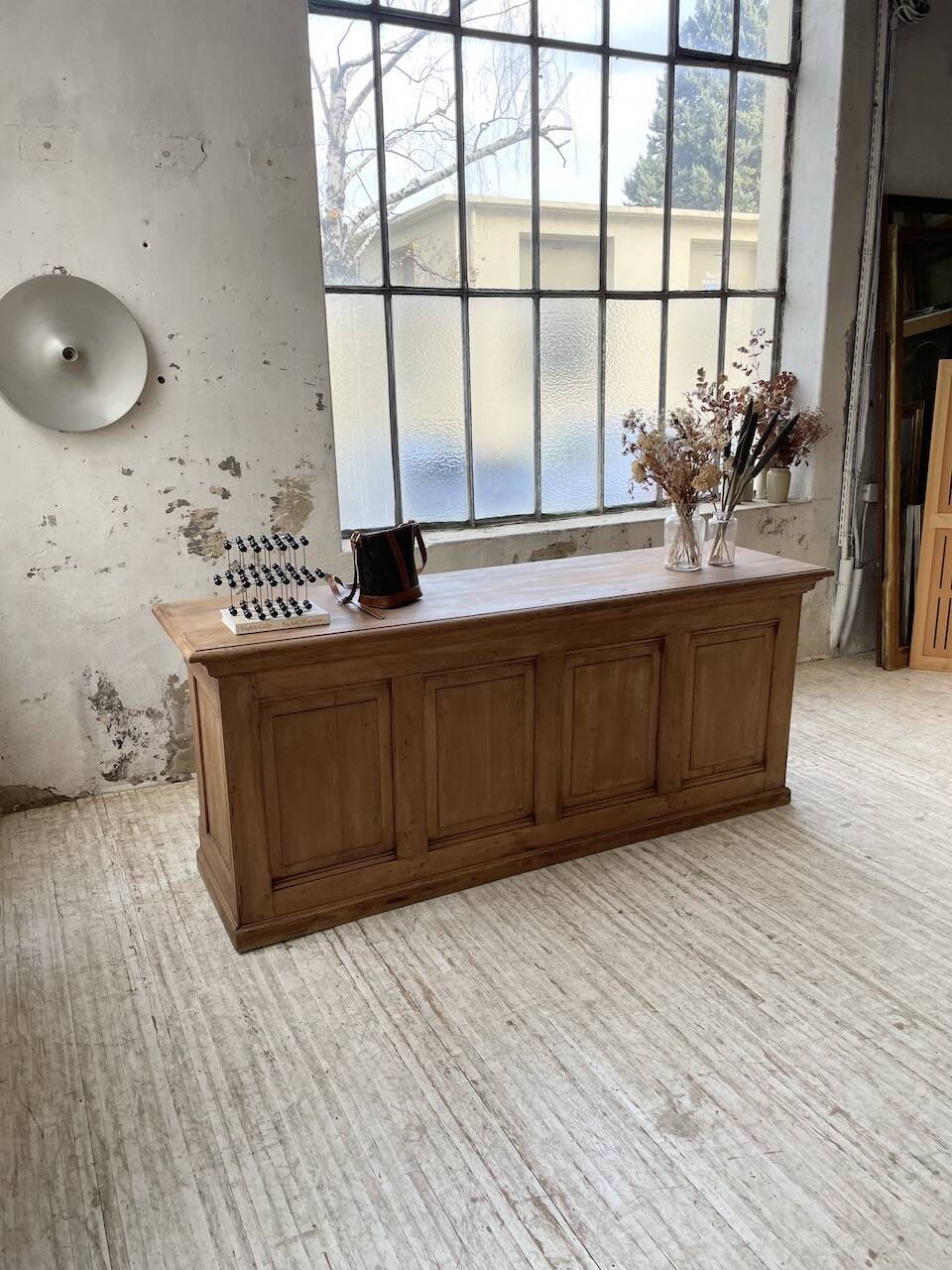 2m pine counter or central island with storage