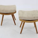 1960s Pair of Ash Stools , Czechoslovakia