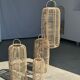 Large lantern-shaped rattan pendant lamp H50 D24