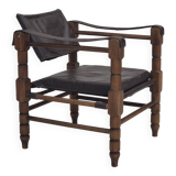 1960s, Scandinavian "Safari" lounge chair, original condition, leather, beech wood.