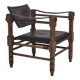 Années 1960, fauteuil lounge scandinave "Safari", état d'origine, cuir, bois de hêtre.