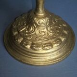 Pair of art-deco candlesticks with floral motifs and palmettes 20th century