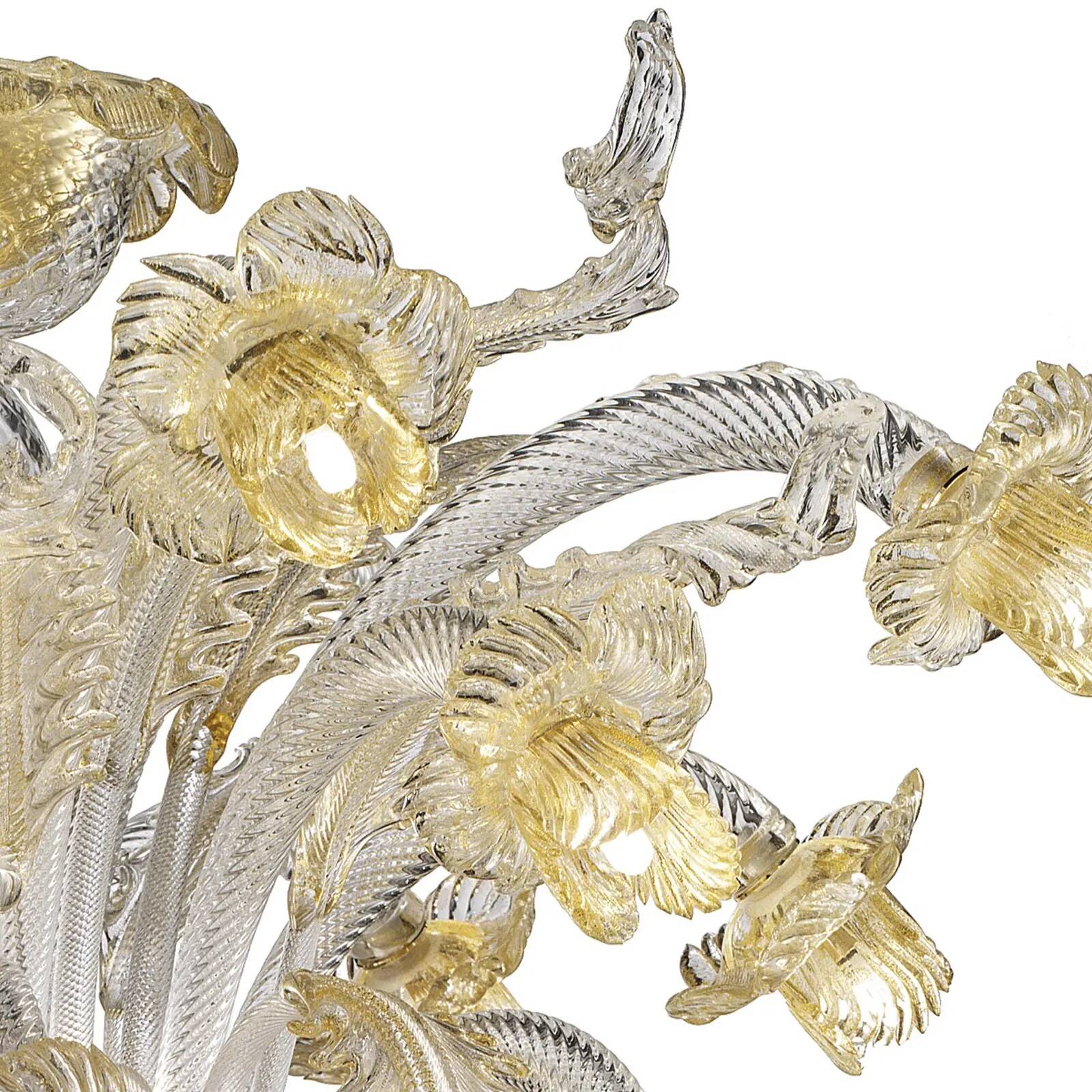 Venetian Floreal Luxury Gold Muarno Glass Chandelier