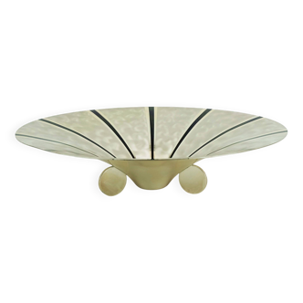 large WMF ikora art déco BOWL silver plated metal stripe decor 1930s 1940s