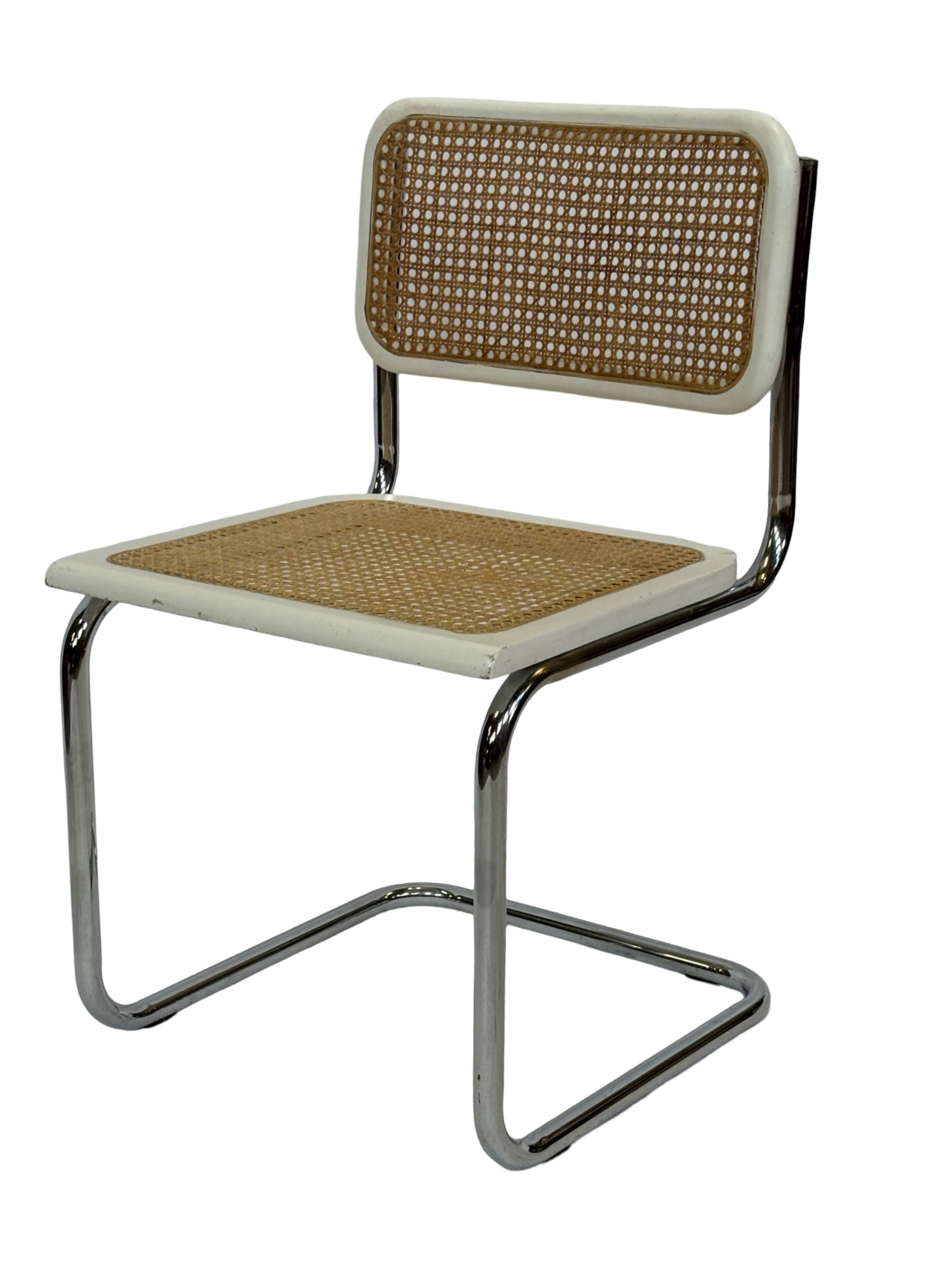 Cesca design chair model b32 in chrome white