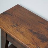 Table d'appoint rustique de style colonial néerlandais antique en teck/chêne