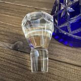 Carafe Art-Deco - Cristal Saint-Louis - Taillé et Bleu Cobalt H 22 cm