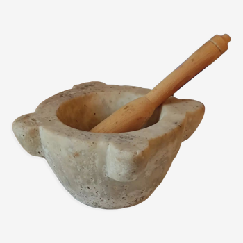 Old marble apothecary mortar and pestle