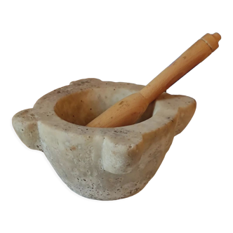 Old marble apothecary mortar and pestle