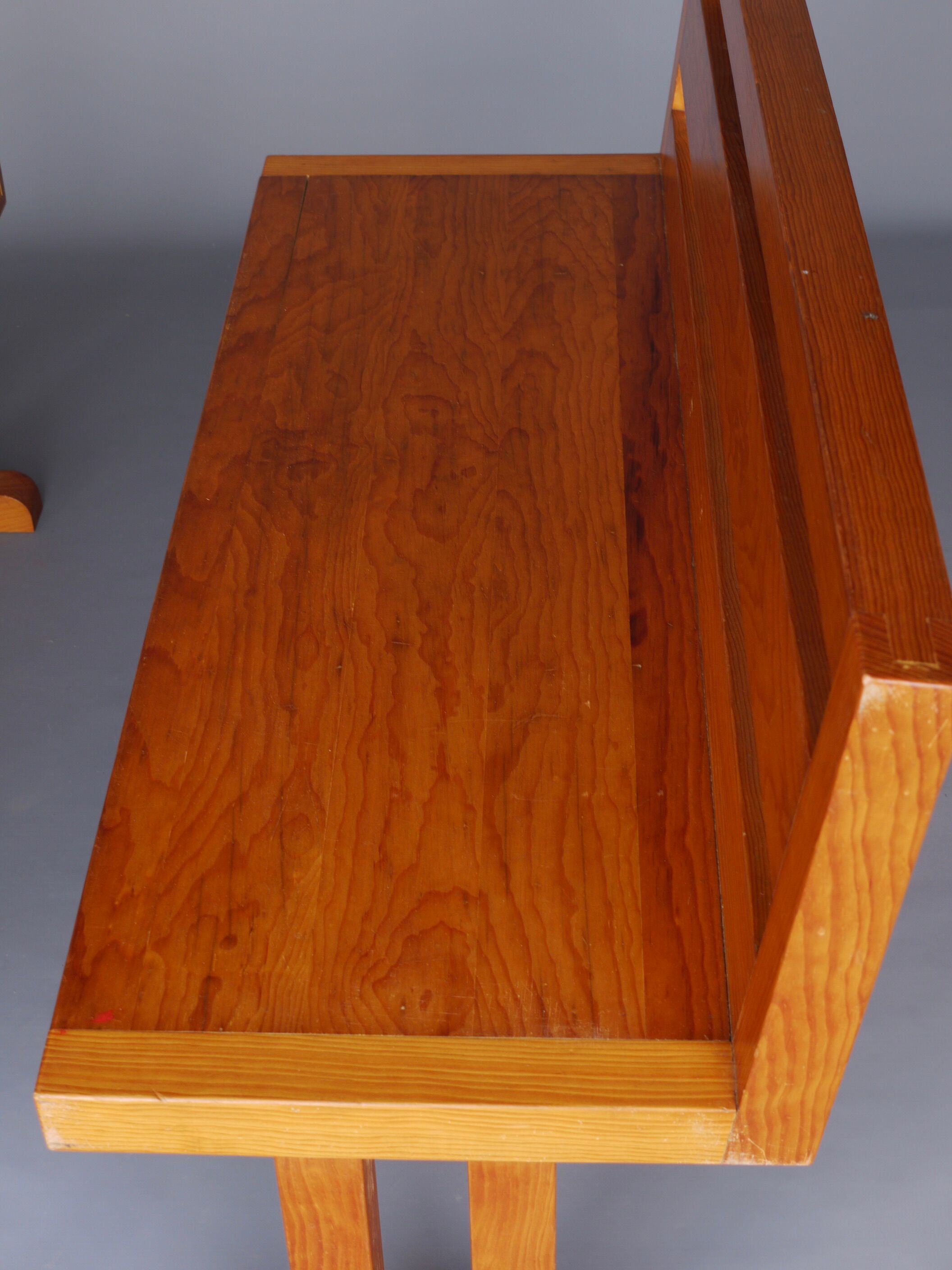 Pair of vintage scandinavian pine benches, 1970s