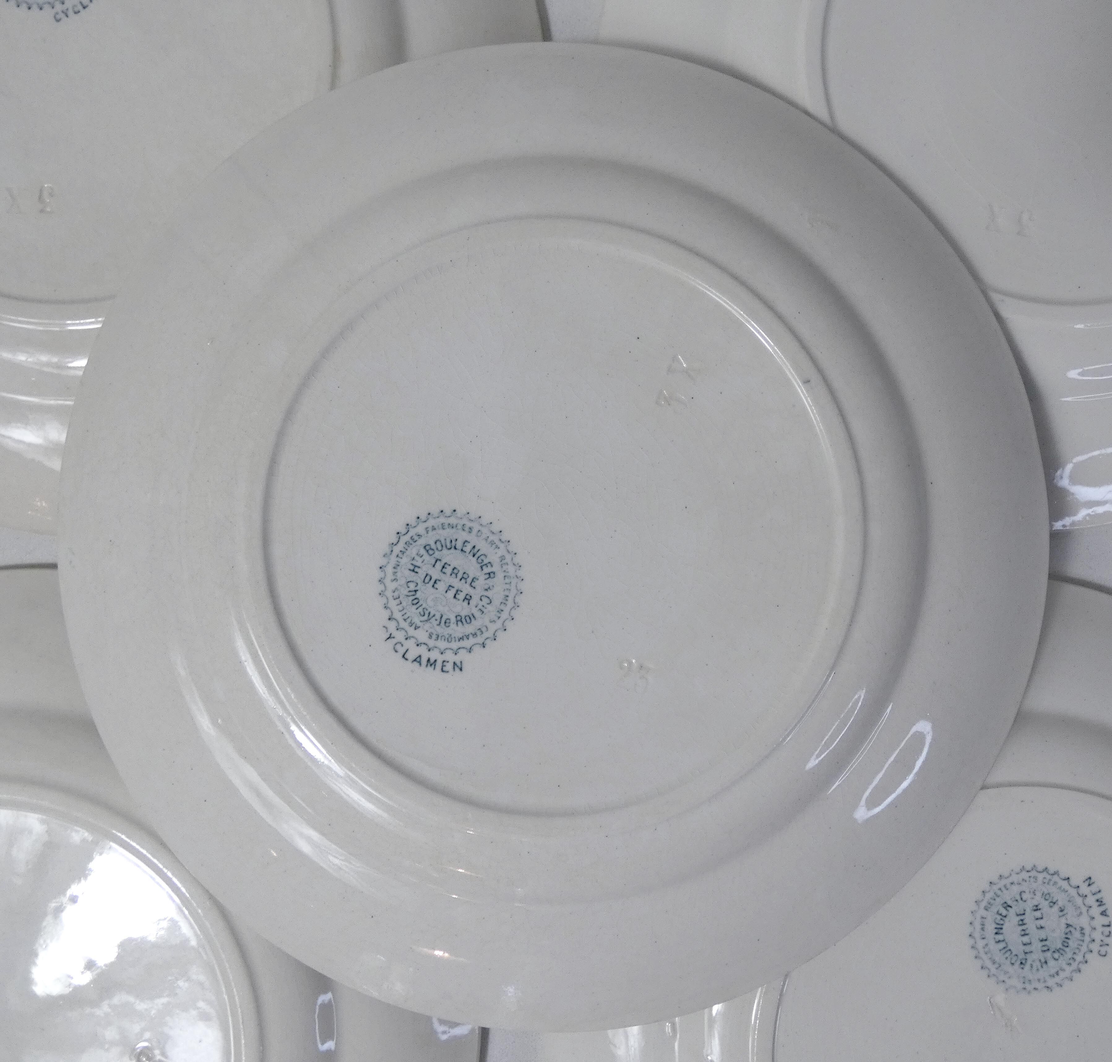 Terre de fer 6 assiettes plates Cyclamen
