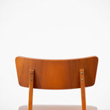 Series of 4 scandinavian chairs with curved back 1960