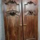 Pair of 18th century oak woodwork castle doors with putti