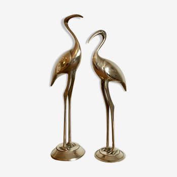 Couple of vintage brass birds 70's