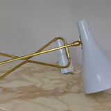Original 1950s light blue & brass metal Swing Wall Light Made by Cosack, Germany