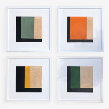 Set de 4 peintures abstraites
