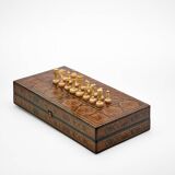 Game board with marquetry