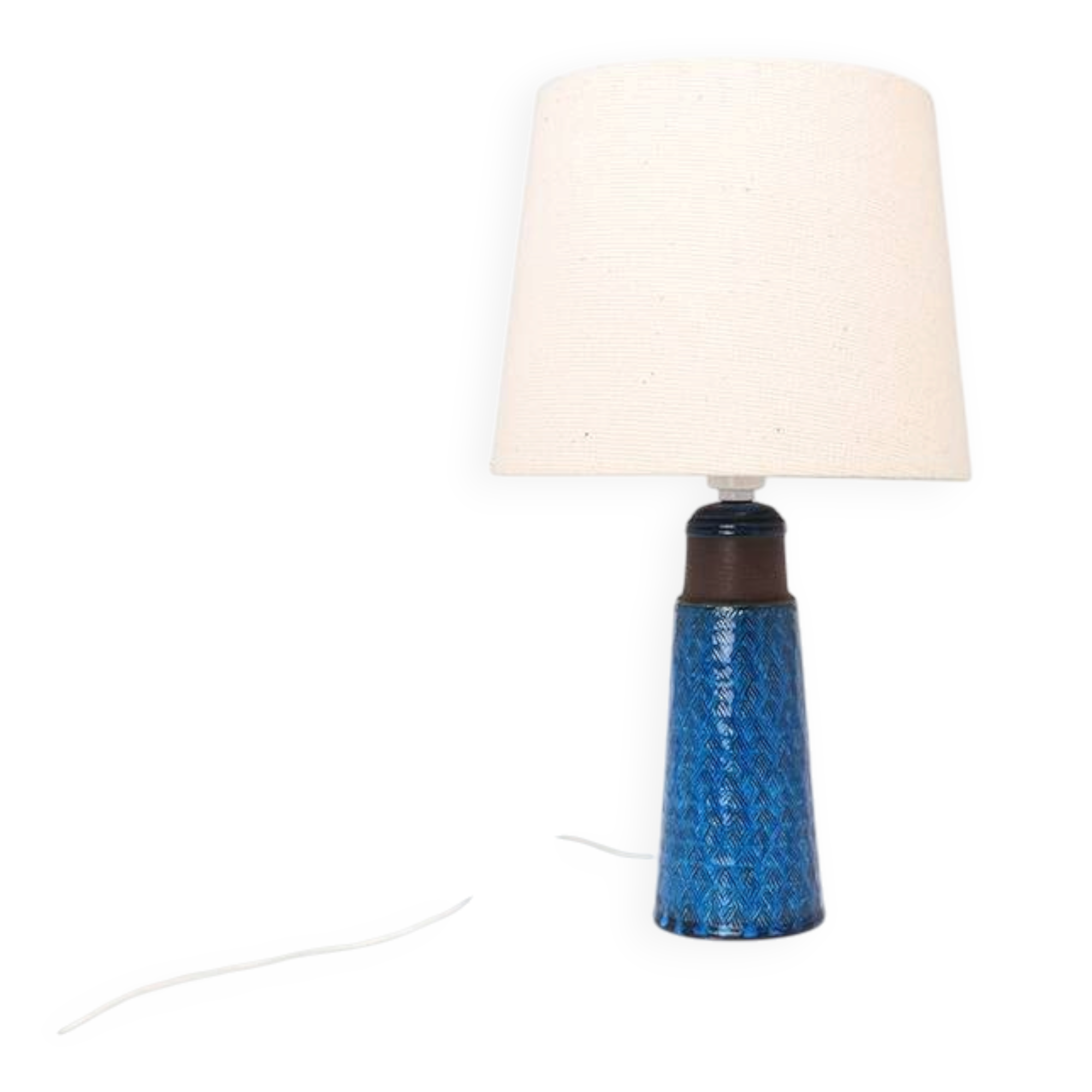 Nils Kähler blue earthenware table lamp, 1960s