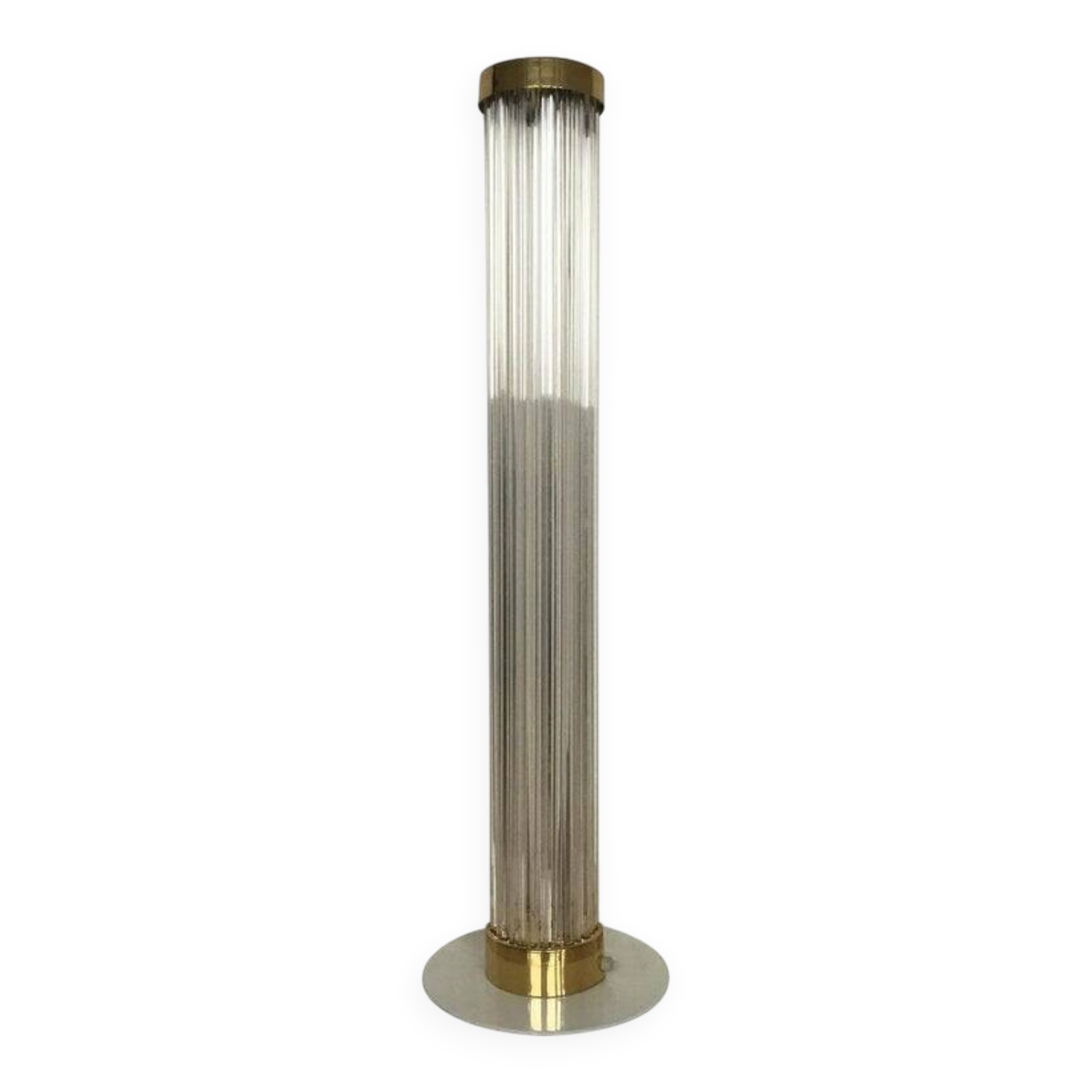 Lampe de sol en verre et laiton très rare des années 1960 Kamenicky Senov/Preciosa.