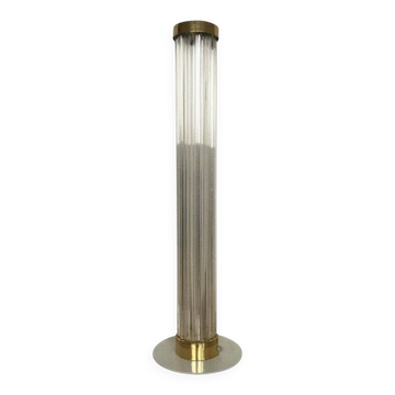 Very Rare Midcentury Glass Brass Floor Lamp Kamenicky Senov/Preciosa, 1960s