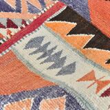 3x10 Salmon Geometric Pattern Vintage Runner, Mid Century Modern, 92x302 Cm